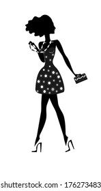 Silhouette of fashion girl