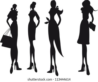 Three Women Summer Clothes Look Left Stock Vector (Royalty Free) 1700605873