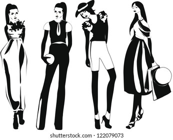 Silhouette Fashion Girls