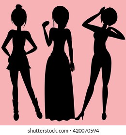 silhouette fashion girls