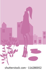 silhouette fashion girls . interior