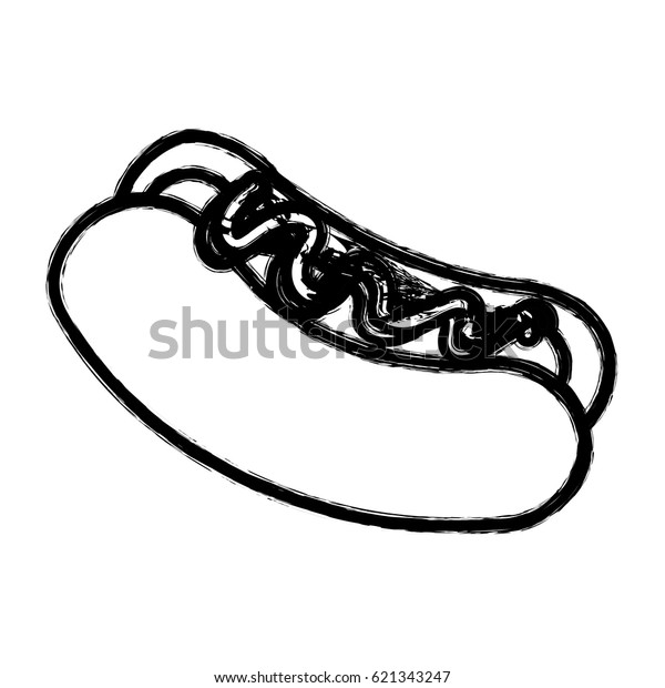 Silhouette Fast Food Hot Dog Meal Stock Vector Royalty Free