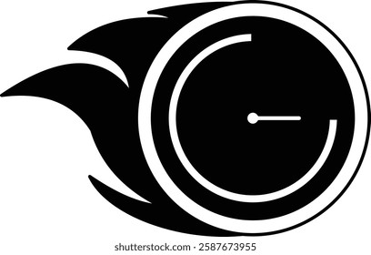 Silhouette Fast Time Clock Icon