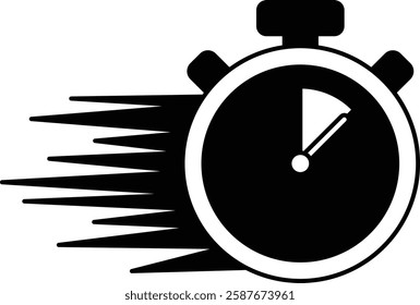 Silhouette Fast Time Clock Icon