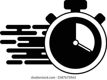 Silhouette Fast Time Clock Icon