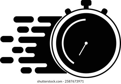 Silhouette Fast Time Clock Icon