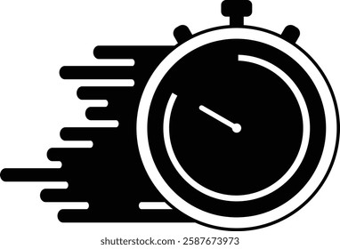Silhouette Fast Time Clock Icon