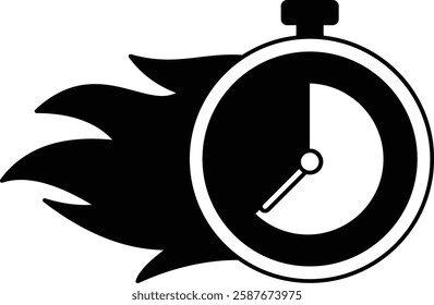 Silhouette Fast Time Clock Icon