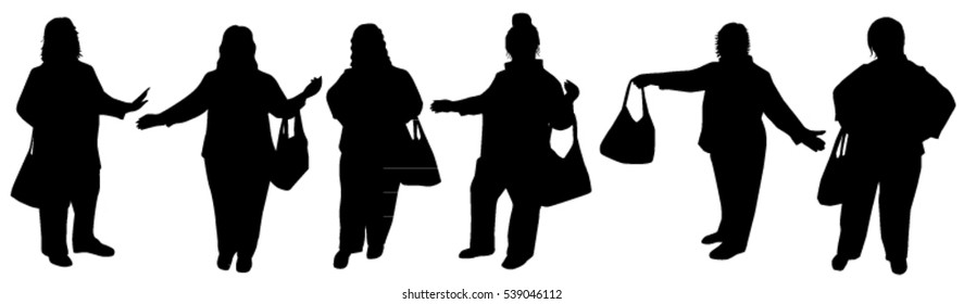 Silhouette fat woman