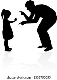 Silhouette father of the child.