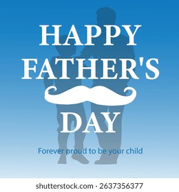 Silhouette of Father and Child Behind Father’s Day Card