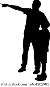 silhouette of father and child vector