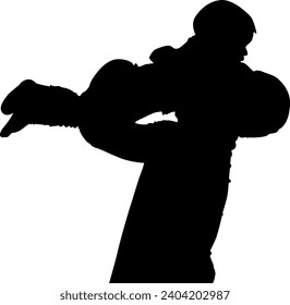 silhouette of father and child vector