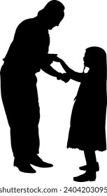 silhouette of father and child vector