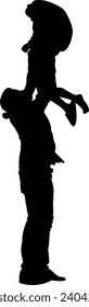 silhouette of father and child vector