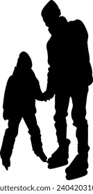 silhouette of father and child vector