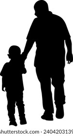 silhouette of father and child vector