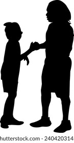silhouette of father and child vector