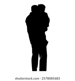 Silhouette of father holding his child, World father's day