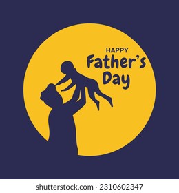 silhouette of a father lifting his son under the moonlight suitable for father's day commemoration