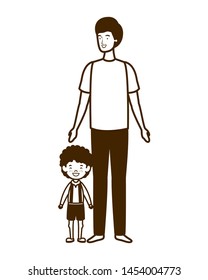 silhouette of father with son of back to school