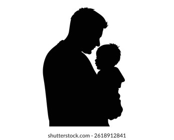silhouette of father and son for celebrating father day background 