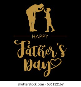 Silhouette Father Son Giving Highfive Text Stock Vector (Royalty Free ...