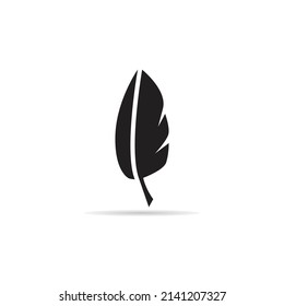 silhouette feather icon vector illustration