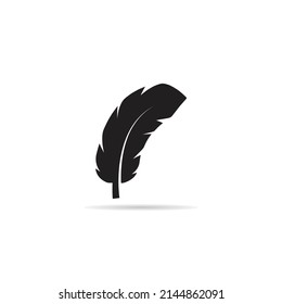 silhouette feather icon vector illustration