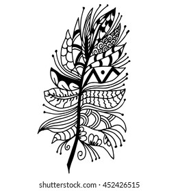 Tattoo Two Feathers Stock Vector (Royalty Free) 412632130