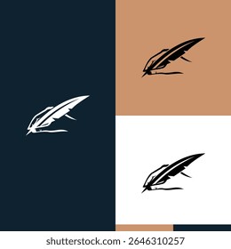 silhouette feather pen logo template