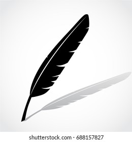 silhouette feather with shadow