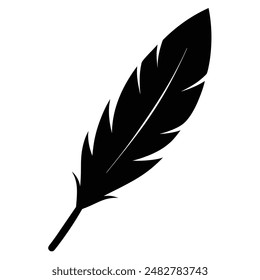 Silhouette Feder Vektorillustration auf weißem Hintergrund
