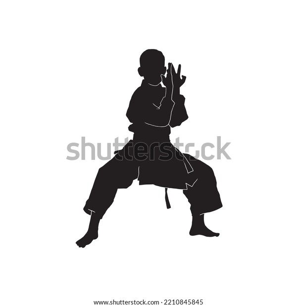 Silhouette Female Athlete Kata Karate Vector Stock Vector Royalty Free 2210845845 Shutterstock 7781