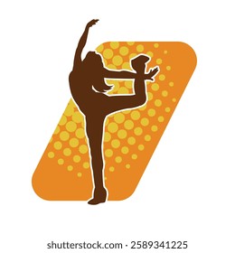 Silhouette of a female ballet dancer in action pose. Silhouette of a ballerina girl dancing pose.