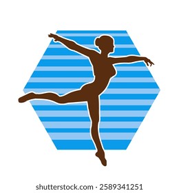 Silhouette of a female ballet dancer in action pose. Silhouette of a ballerina girl dancing pose.