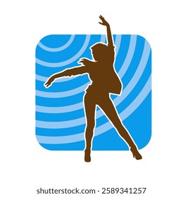 Silhouette of a female ballet dancer in action pose. Silhouette of a ballerina girl dancing pose.