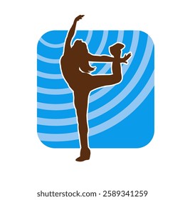 Silhouette of a female ballet dancer in action pose. Silhouette of a ballerina girl dancing pose.