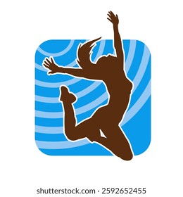 Silhouette of a female ballet dancer in action pose. Silhouette of a ballerina girl dancing pose.