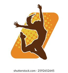 Silhouette of a female ballet dancer in action pose. Silhouette of a ballerina girl dancing pose.