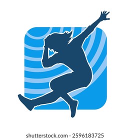 Silhouette of a female ballet dancer in action pose. Silhouette of a ballerina girl dancing pose.