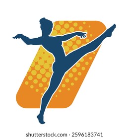 Silhouette of a female ballet dancer in action pose. Silhouette of a ballerina girl dancing pose.