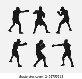 silueta de una boxeadora golpeando una bolsa de punzonaje. deporte de boxeo, luchador. aislado de fondo blanco. ilustración vectorial.