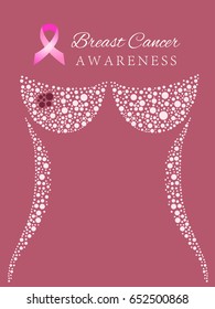 Silhouette Female Breast Cancer Formation Breast Stock Vector (Royalty ...