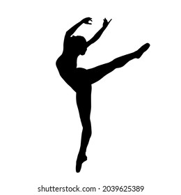 Silhouette female dancer beauty ballerina girl. symbol sign icon. Vector illustration