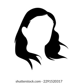 silhouette of female hairstyle. salon, beauty, wig. vector illustration