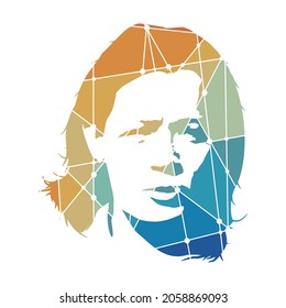 Silhouette of a female head.