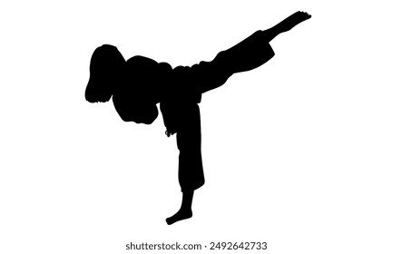 silhouette of female karate illustration