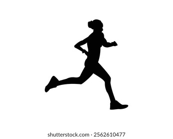 Silhouette of a Female Marathon Runner Vector White Background Silhouette Runner Illustration
Female Marathon Runner Silhouette Vector | Dynamic Running Illustration on White Background