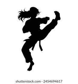 silhouette of a  female martial art